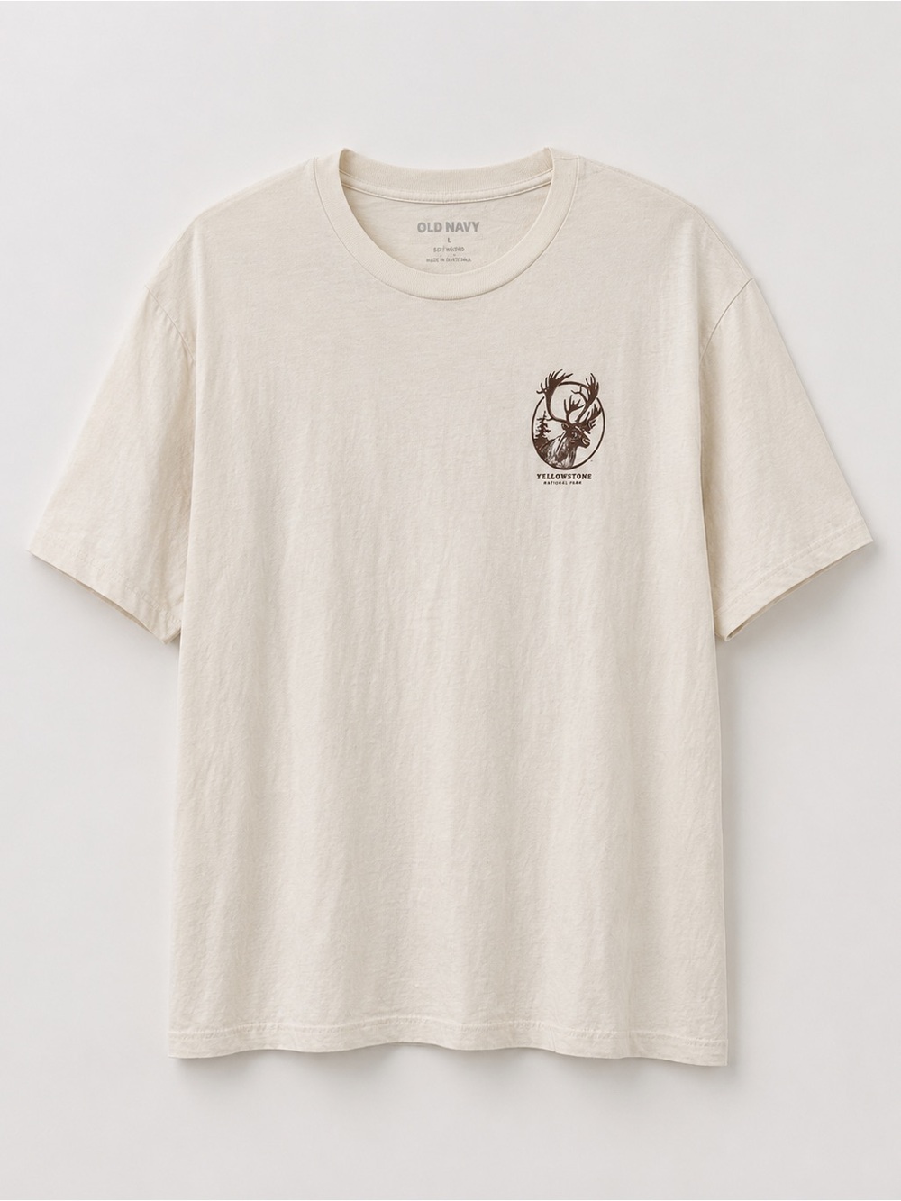 Old Navy Yellowstone National Park Elk Graphic Tee Large Unisex Outdoors